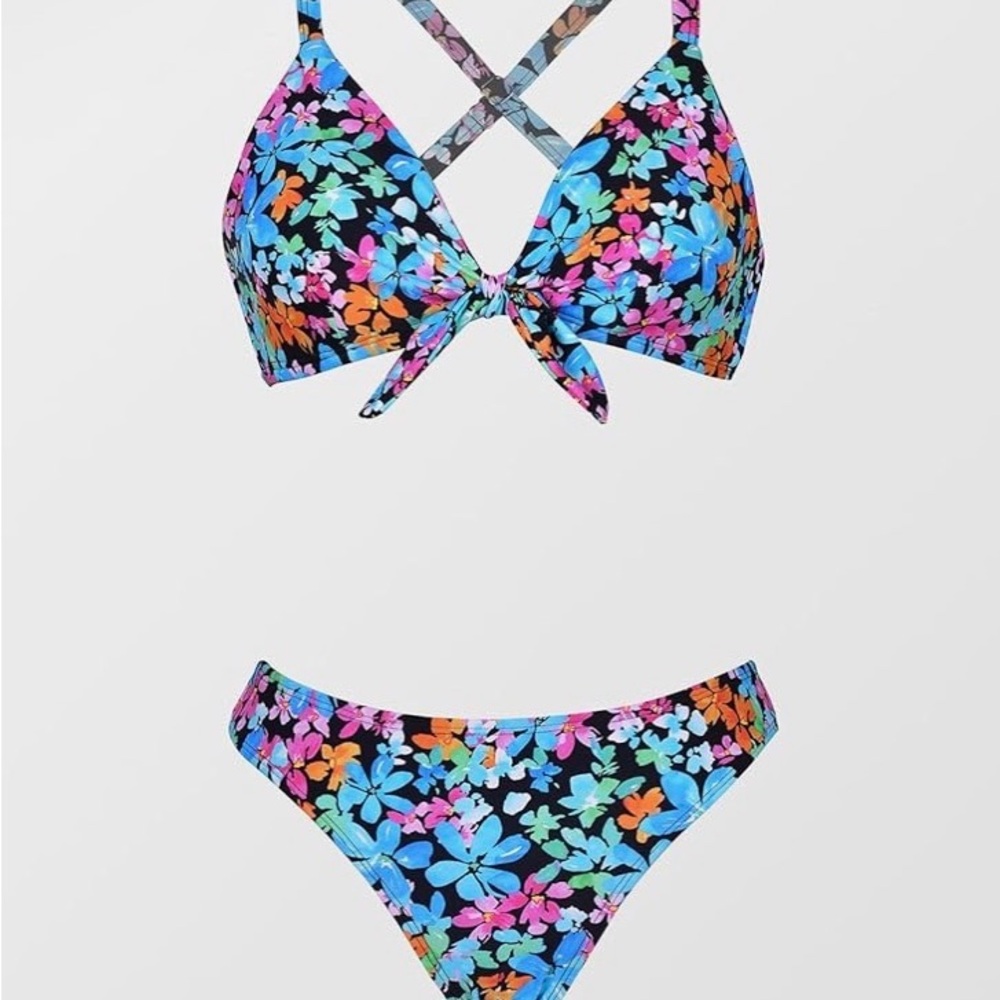 Cupshe Vibrant Floral Bikini Set Large